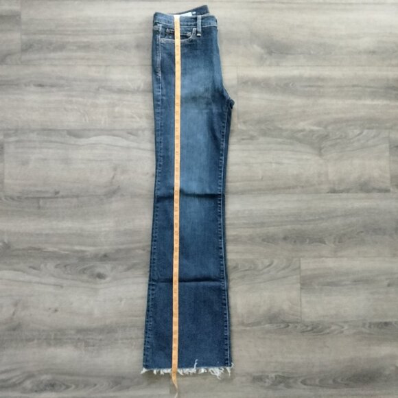 GAP 1969 NWT Authentic Flare High Rise Button Fly Raw Hem Blue Jeans Women's 28R - Picture 14 of 15